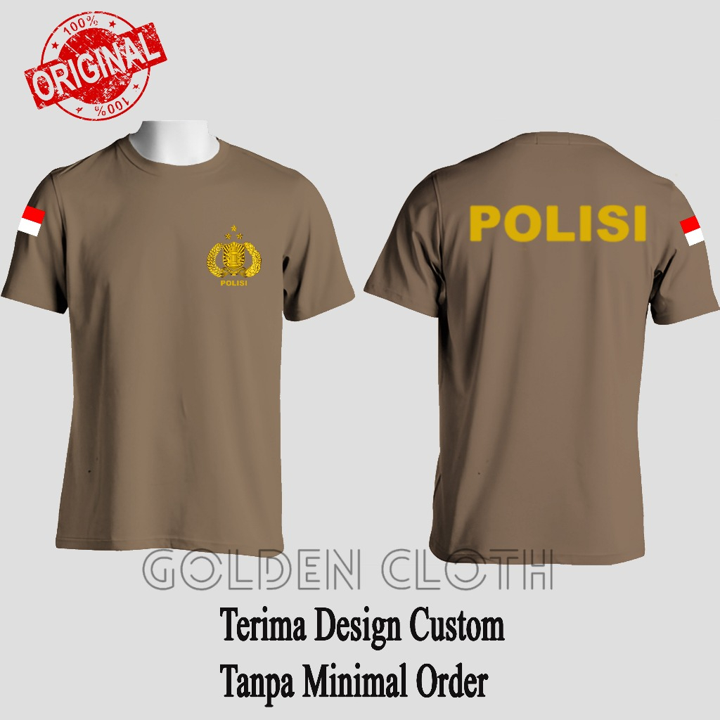 Baju Kaos Dalam / Dalaman Polisi POLRI Polisi Indonesia Seragam Polisi Cokelat
