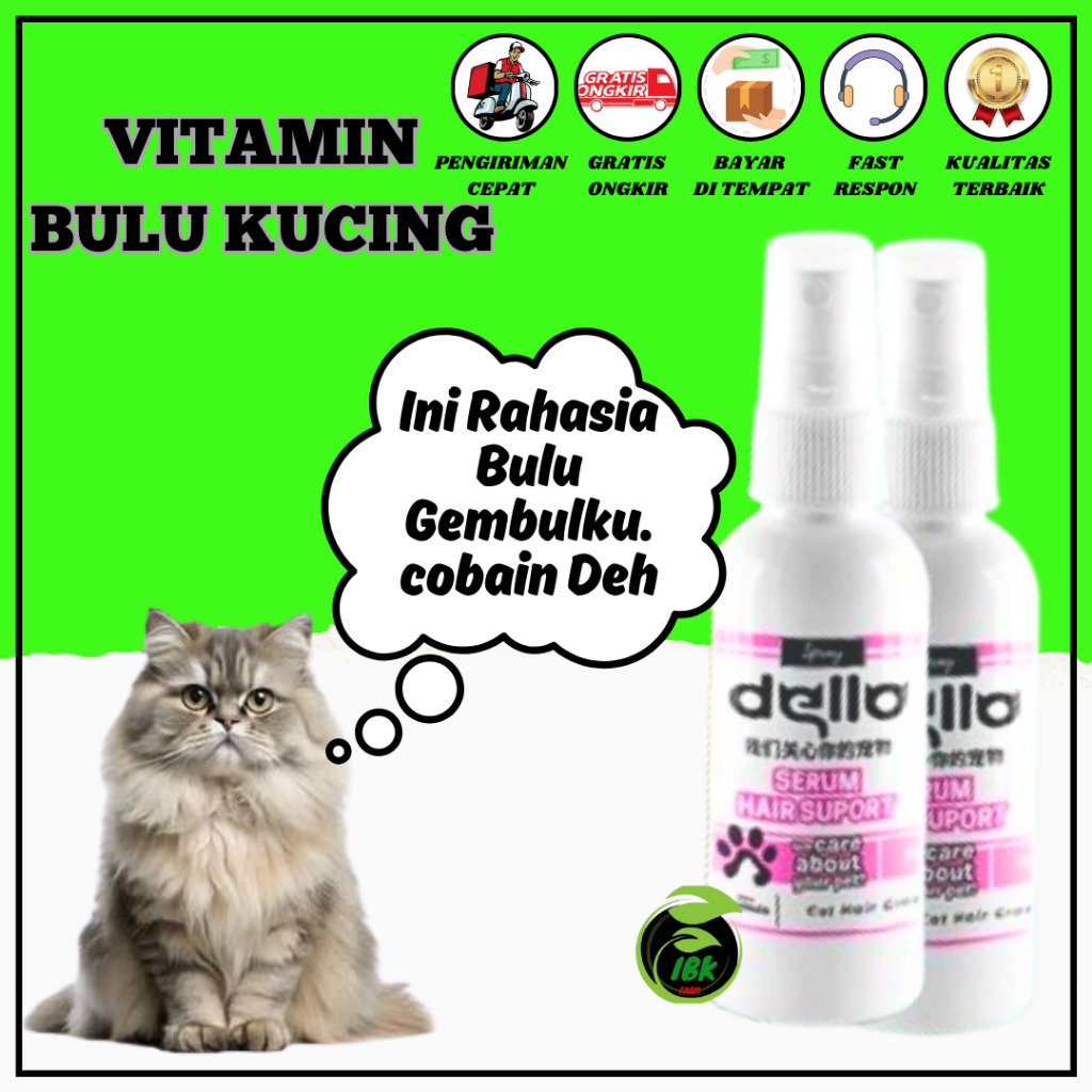 Serum Vitamin Bulu Kucing Spray Dello Penumbuh Dan Anti Rontok Bulu Kucing Spray Anabul Anda INBEKEN