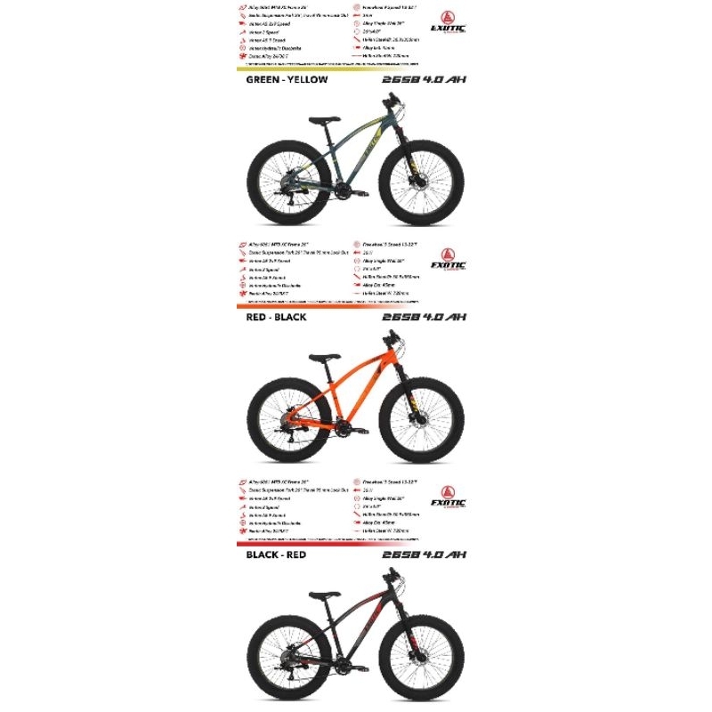 sepeda gunung MTB exotic 26 ban jumbo 2658 4.0