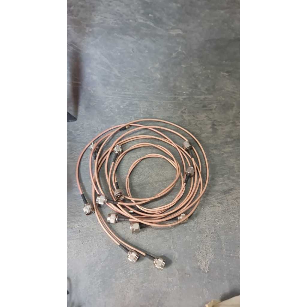 KABEL COAXIAL TEFLON 50 OHM  ASLI KAKU  SE UKURAN RG58  KABEL JUMPER DENGAN KONEKTOR N PANJANG 1 MET