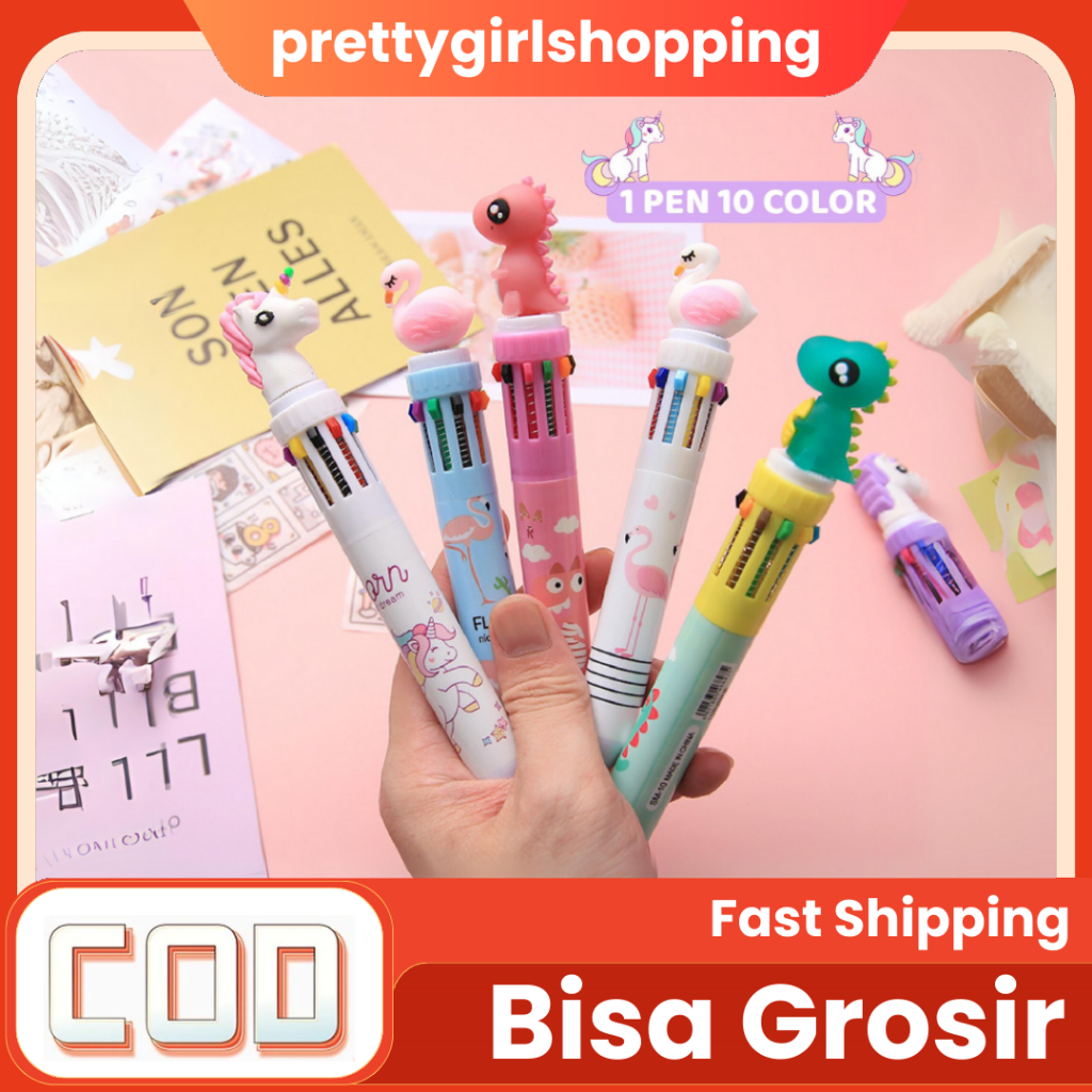 

Pretty PULPEN KARAKTER LUCU DOLL 3D 10 WARNA PULPEN TULIS