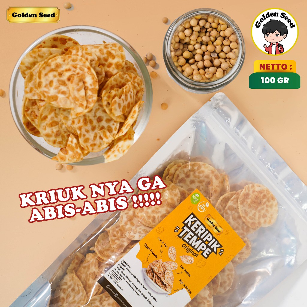 

KERIPIK TEMPE 100 GR ORIGINAL & SPICY |TEMPEH CHIPS 100 GRAM PEDAS MAMPUS [NON GMO] GLUTEN FREE