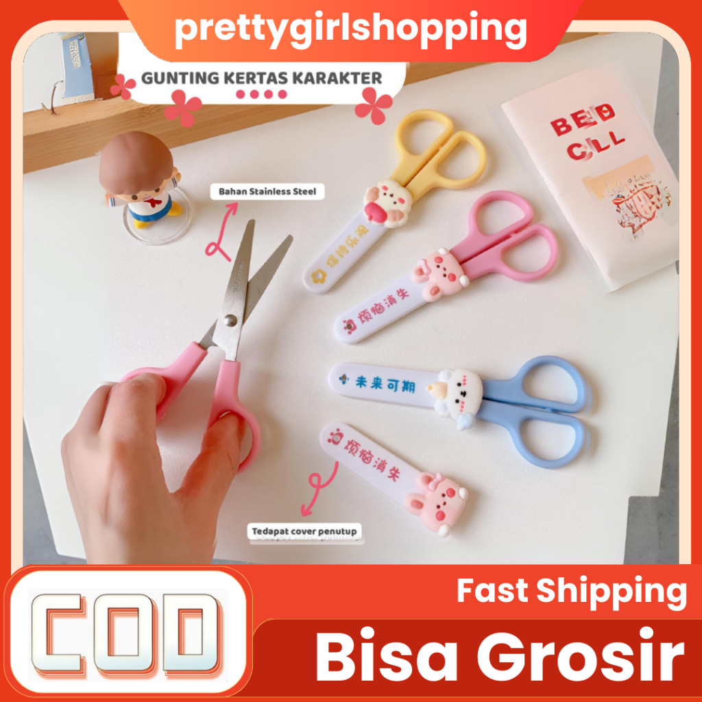 

Pretty GUNTING KERTAS KARAKTER LUCU/ALAT POTONG KERTAS ANAK/GUNTING BENING AESTHETIC / GUNTING TRANSPARAN