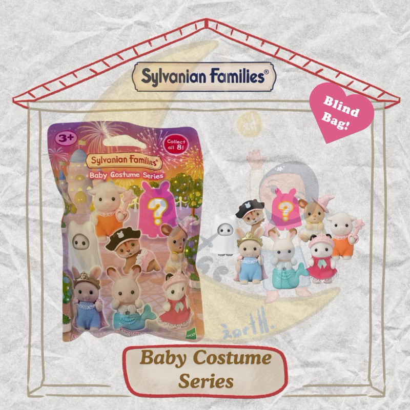 Sylvanian Familes Baby Costume Series Blind Bag Ghost Cat Ghost Bunny