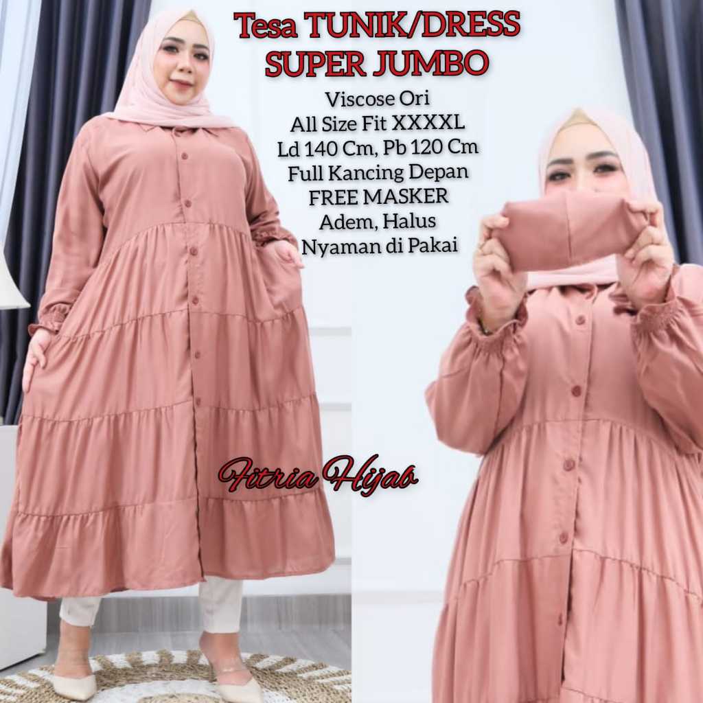 Jumbo long tunik / midi dress luna ld 140 bb 90-125kg