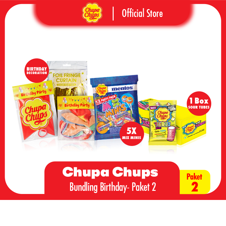 

Paket Bundle Chupa Chups Mentos Birthday Decoration 2- Kado Ulang Tahun Dekorasi Ultah