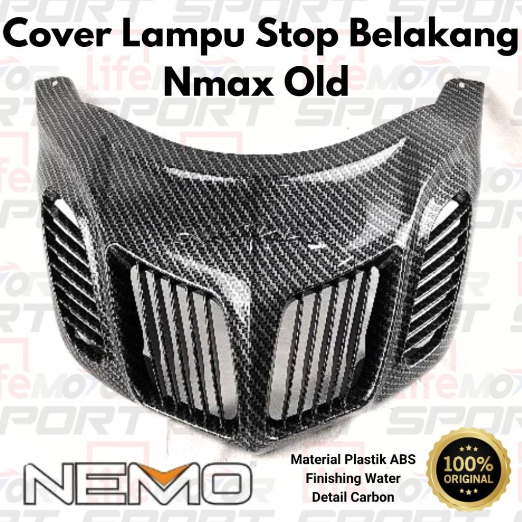 Cover Lampu Stop Belakang Nemo Carbon Nmax Old Tutup Stoplamp Mika Aksesoris Nmax Old 2014-2019