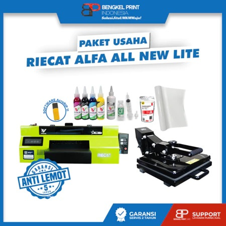 Paket Usaha Sablon DTF | Paket Mesin Riecat Alfa All New Lite + Mesin Press (Only)