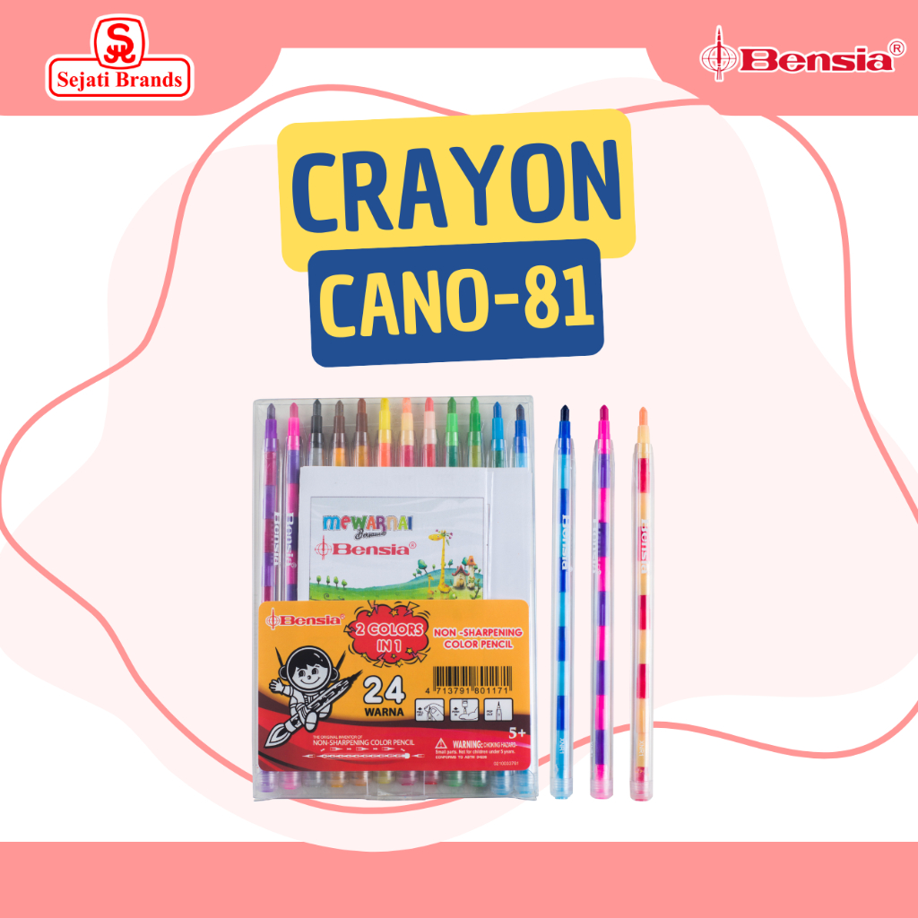 

Bensia Pensil Warna Susun 24 Warna/ Crayon Susun/ Pensil warna Anak tidak beracun kode CANO-81