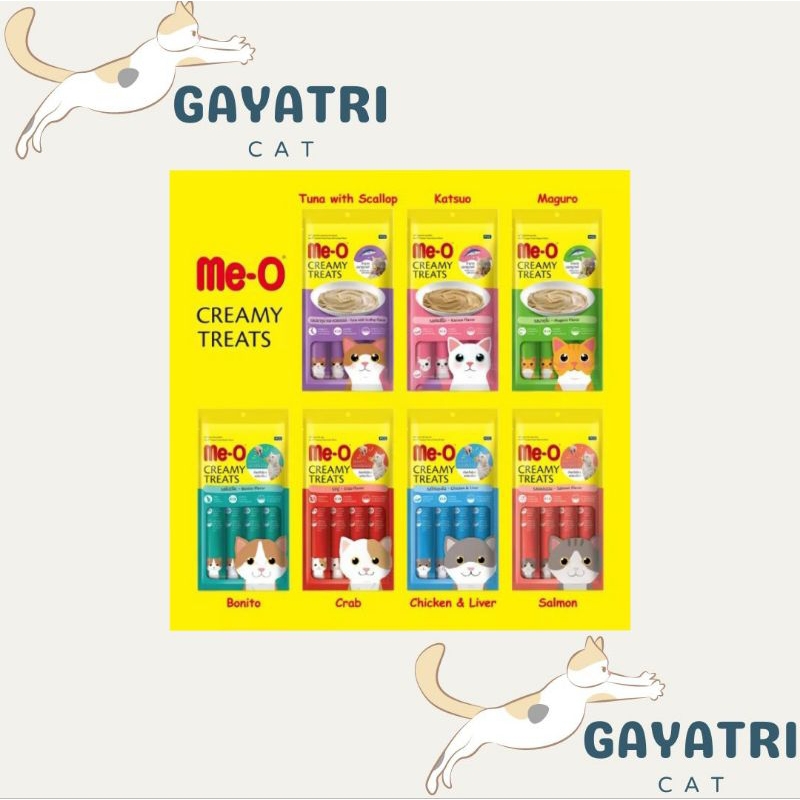 MEO CREAMY TREATS ADULT & KITTEN (15GRX4) | Snack Kucing Creamy Dewasa - Kitten
