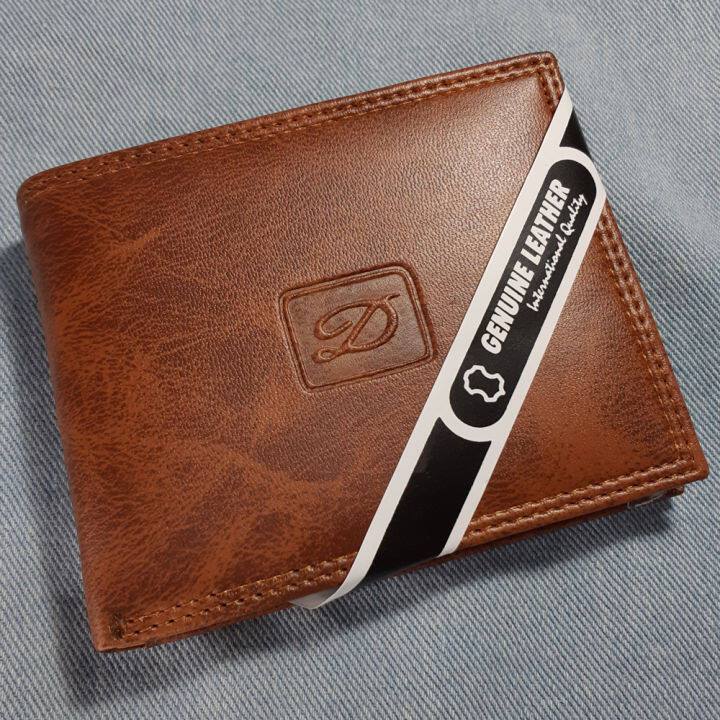 Dompet Pria Kulit PU Premium Desain Modern Dan Tipis Muat Banyak Kartu