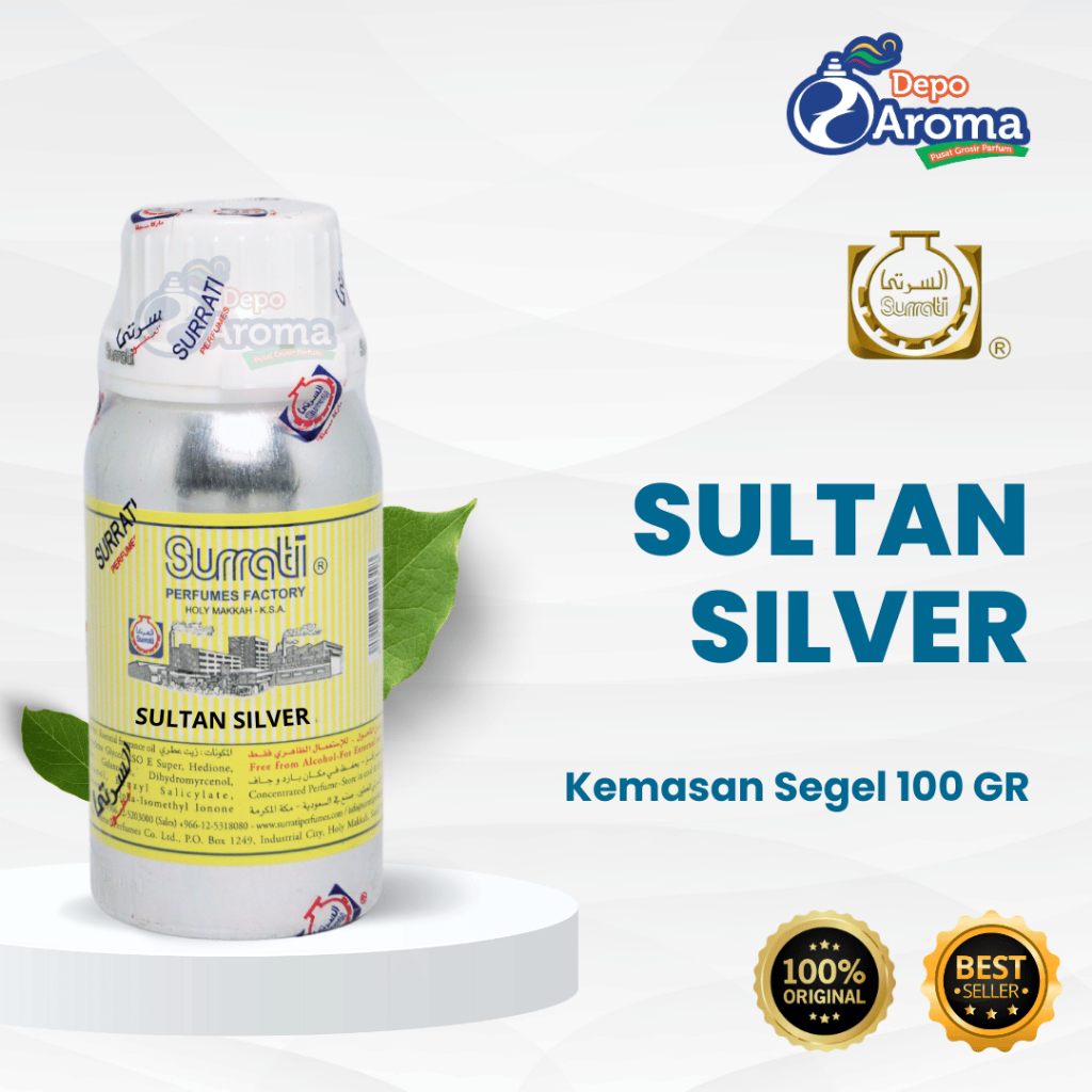 PARFUM BIBIT MURNI - SULTAN SILVER - 100ML SEGEL - SURRATI
