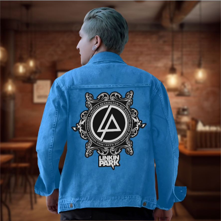 Yinyanks Jkt jacket Denim Linkin park LP jacket jeans pria wanita unisex