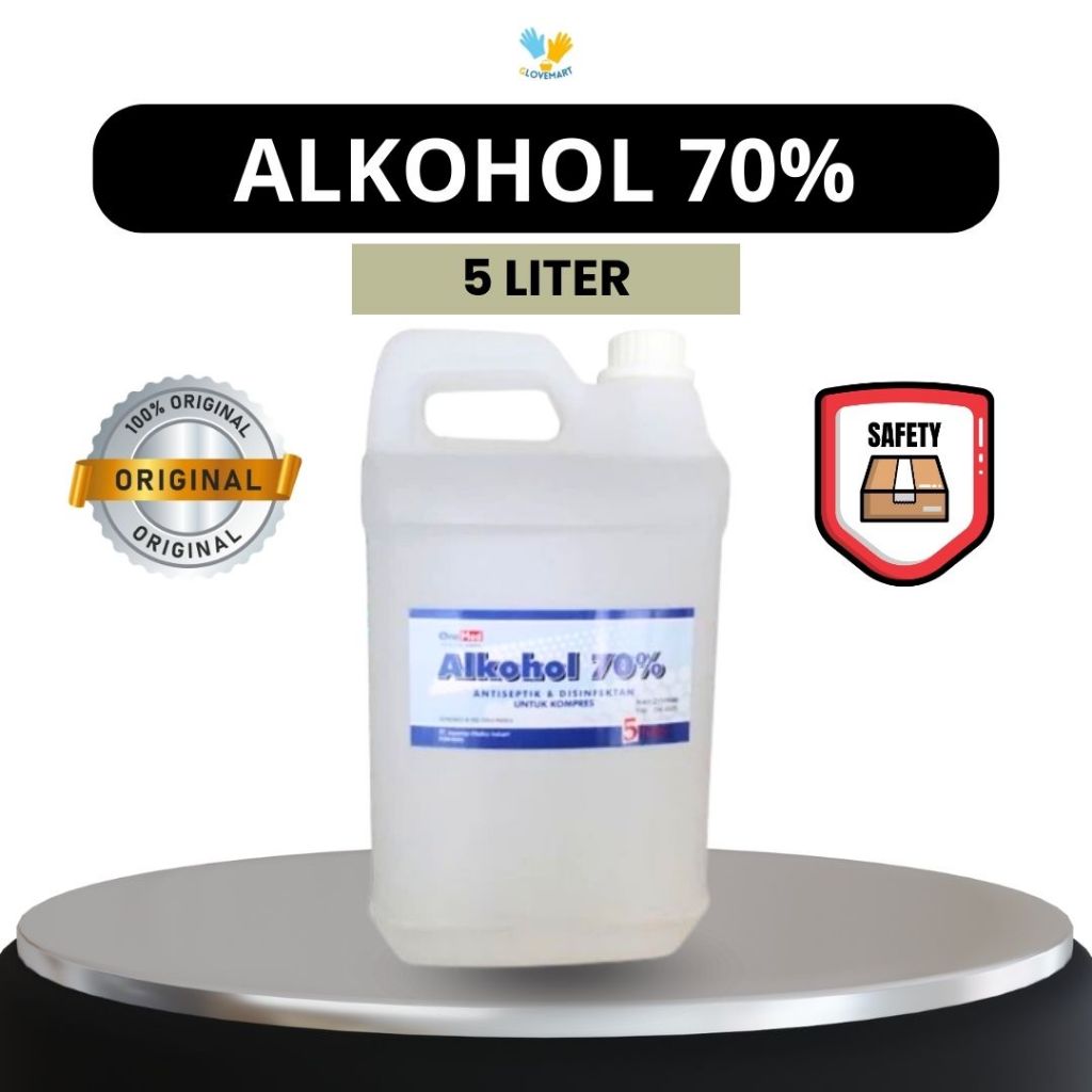 Alkohol 70% Onemed 5 liter / Alkohol 70% Food Grade / Alkohol 70% Medis Kesehatan / Alkohol Desinfek
