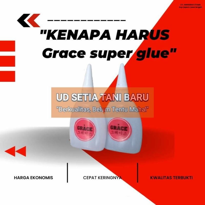 

[COD]Lem Setan Grace Adhesive Cyanoacrylate Besar Eceran(1botol 48gr)