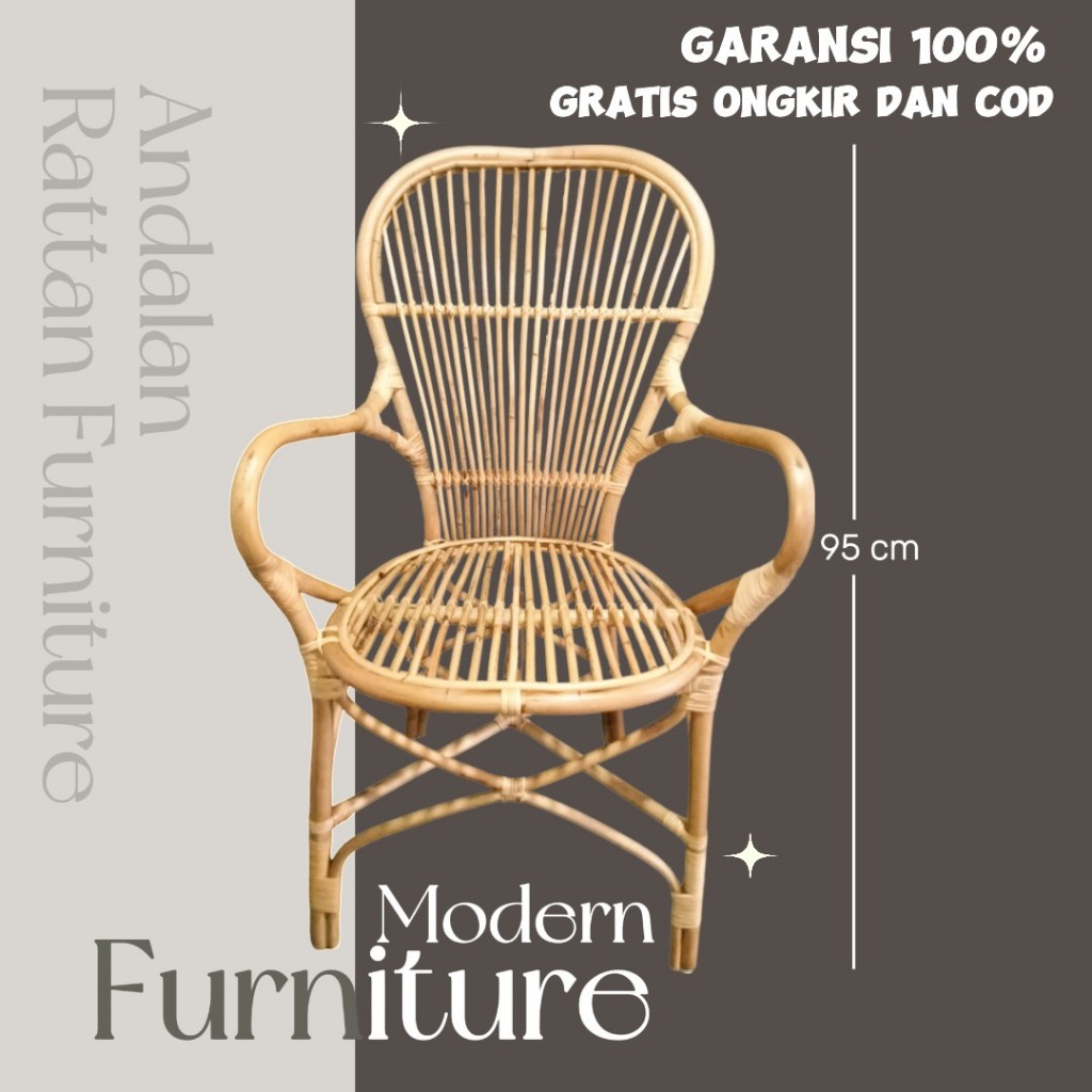 Kursi Rotan Teras / Kursi teras / Kursi Cafe || Rattan Andalan Furniture