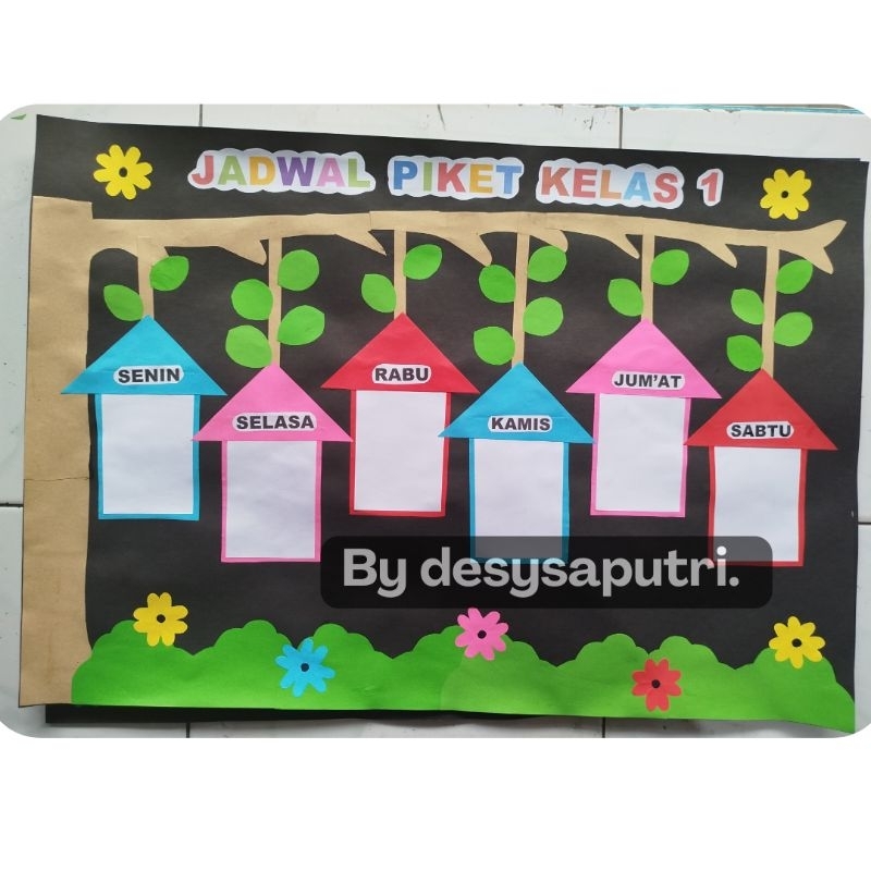 jadwal piket kreatif hiasan dinding kelas