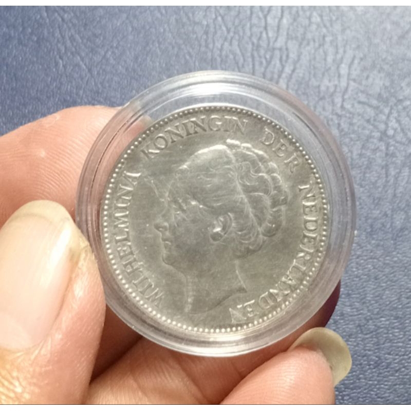 Koin Lawas Nederland 1Golden Wilhelmina Perak Original