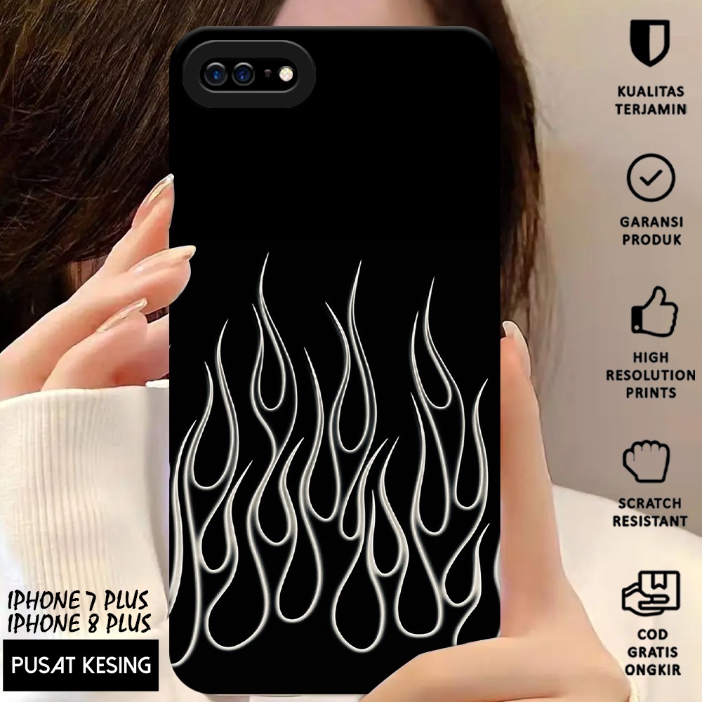 CASE IPHONE 7 PLUS - Casing Hp Iphone 7 Plus Motif FIRE - Case Hp - Casing Iphone 7 Plus - Softcase 