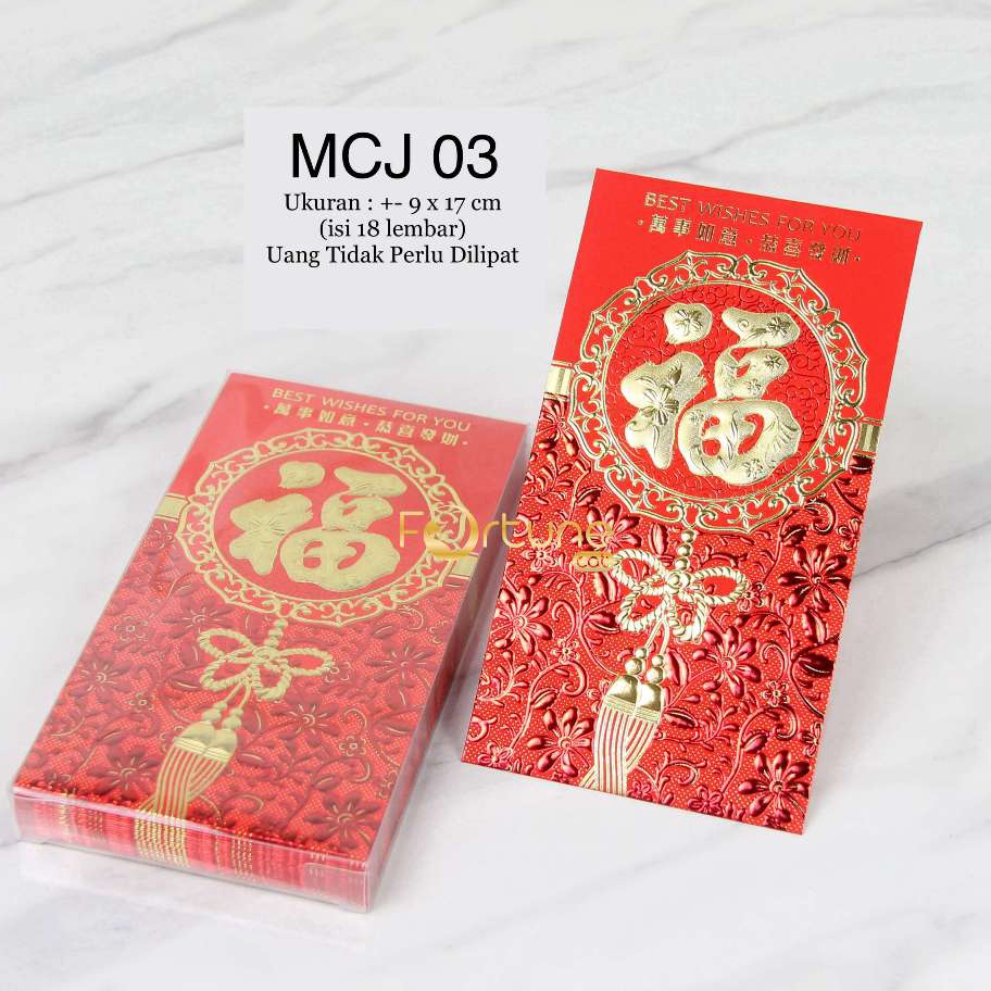 

BIG SALE FASION Angpao Imlek 224 Kertas Kotak Mika Fu Pendek Panjang Isi 18 Lembar