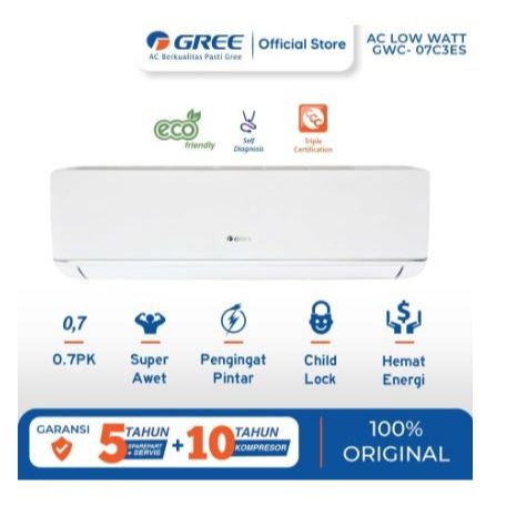 AC Gree GWC 07C3ES 3/4 PK Low Wat 0,75 PK (Depok dan sekitarnya)