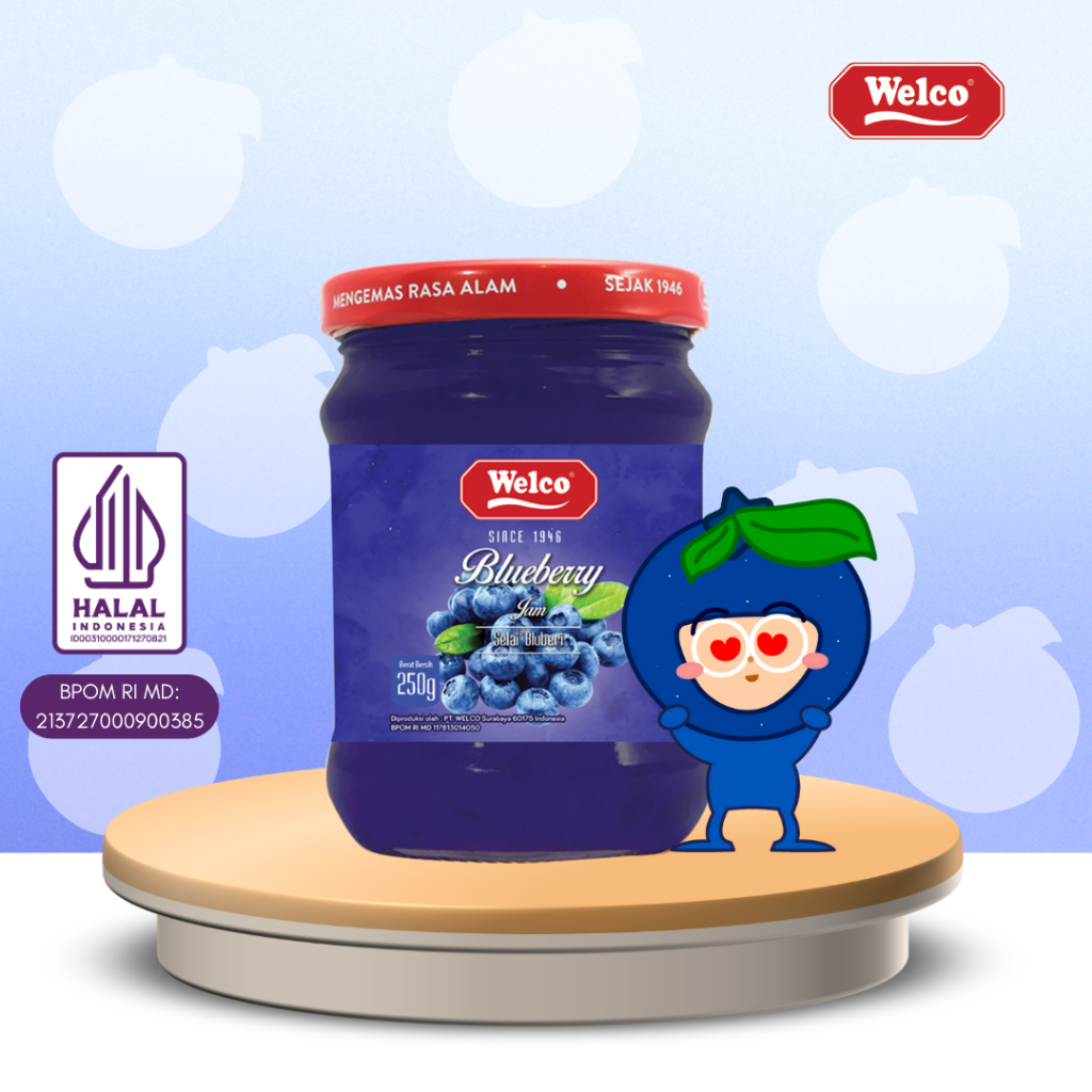 

Selai Blueberry Welco/Welco Blueberry Jam 250g/olesan roti