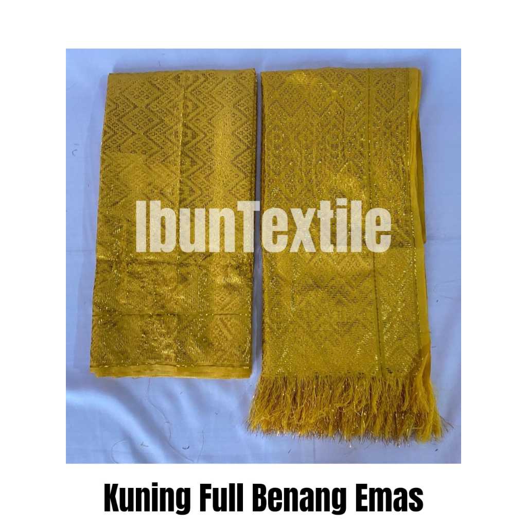 Kain Songket Full Benang Emas, Kain Songket Khas Palembang Asli Adat Melayu Modern Mewah
