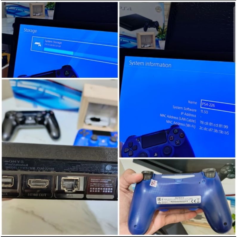 PS 4 slim 1TB Cuh 2218b + kaset + akun game