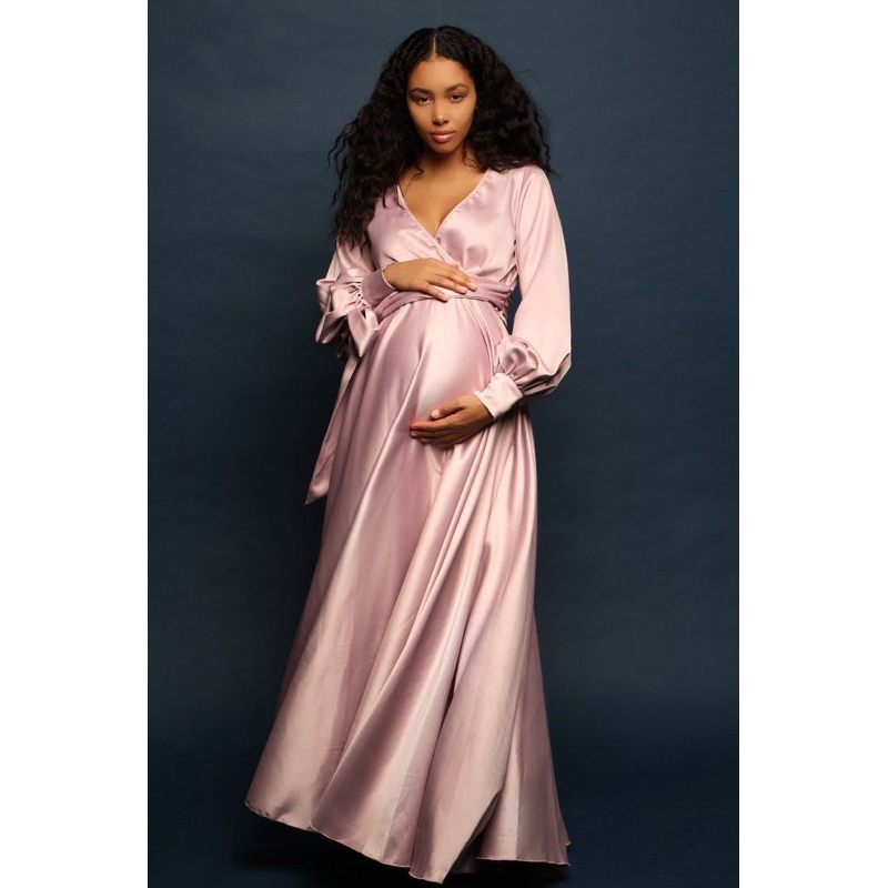Chiobushop - İlayda Long Dress Satin | Maternity Dress | Dress Kondangan | Dress Wanita | Dress Baju