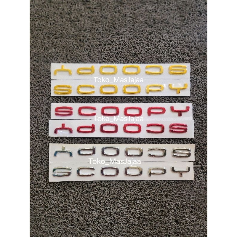 Emblem motor honda scoopy fi new baru pisah timbul 3d / emblem motor scoopy chrome 2021 sepasang / e