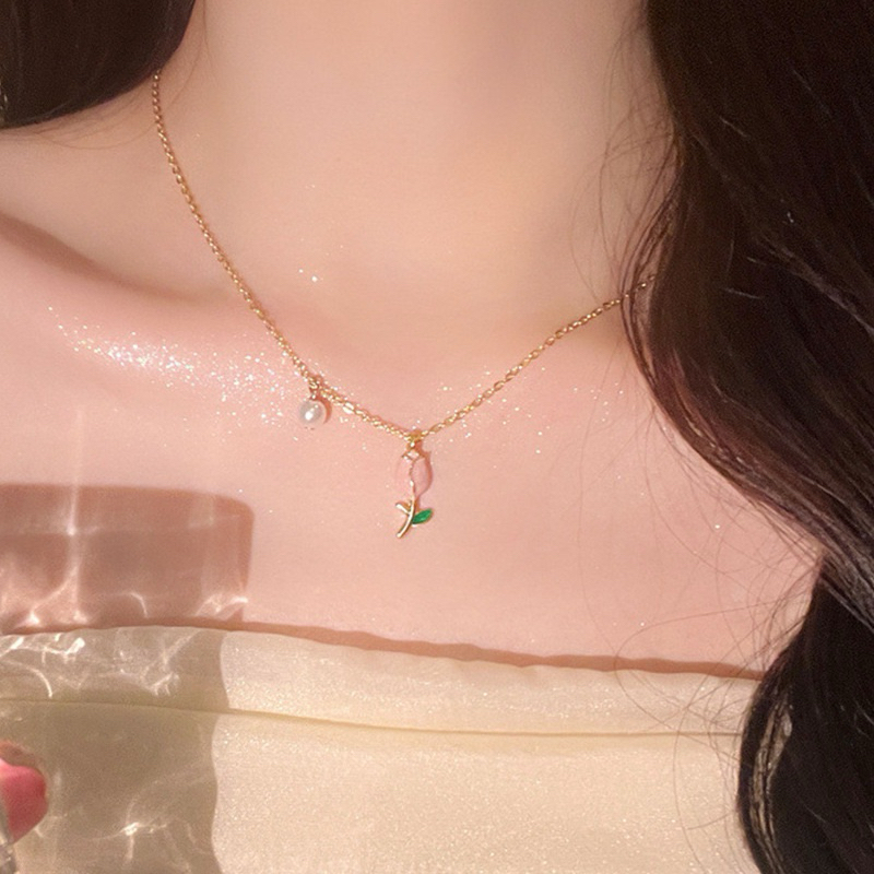 Necklace Kalung Alloy Wanita Korean Style Hijab Kekinian Rantai Emas Simple Aesthetic Adjustable Aks