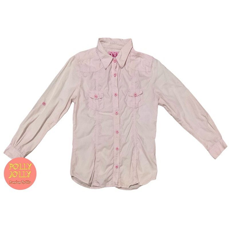 JSA BASIC - Kemeja Lengan Panjang Warna Pink (Preloved)