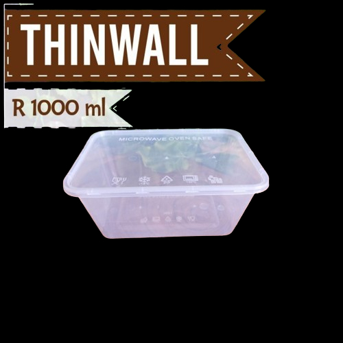 Thinwall Persegi Panjang 1000ml / Wadah Plastik Thinwall 1000ML/Mangkuk Plastik Makanan