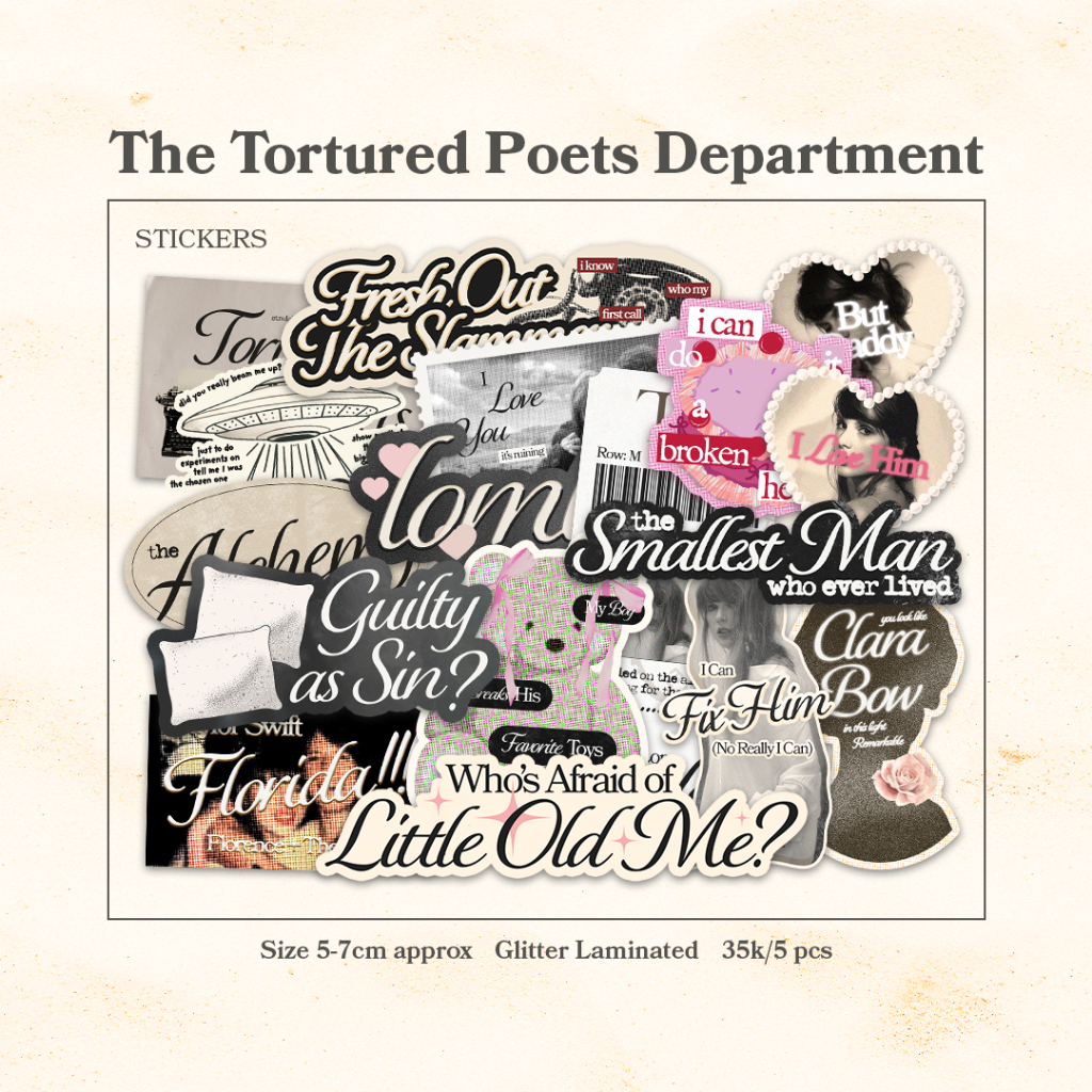 

[MIN Buy 3pcs] The Tortured Poets Department - TTPD Taylor Swift Stickers
