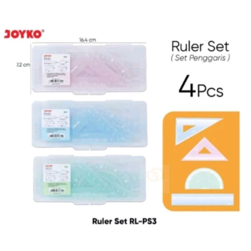 

ruler set/set penggaris merk joyko RL-PS3