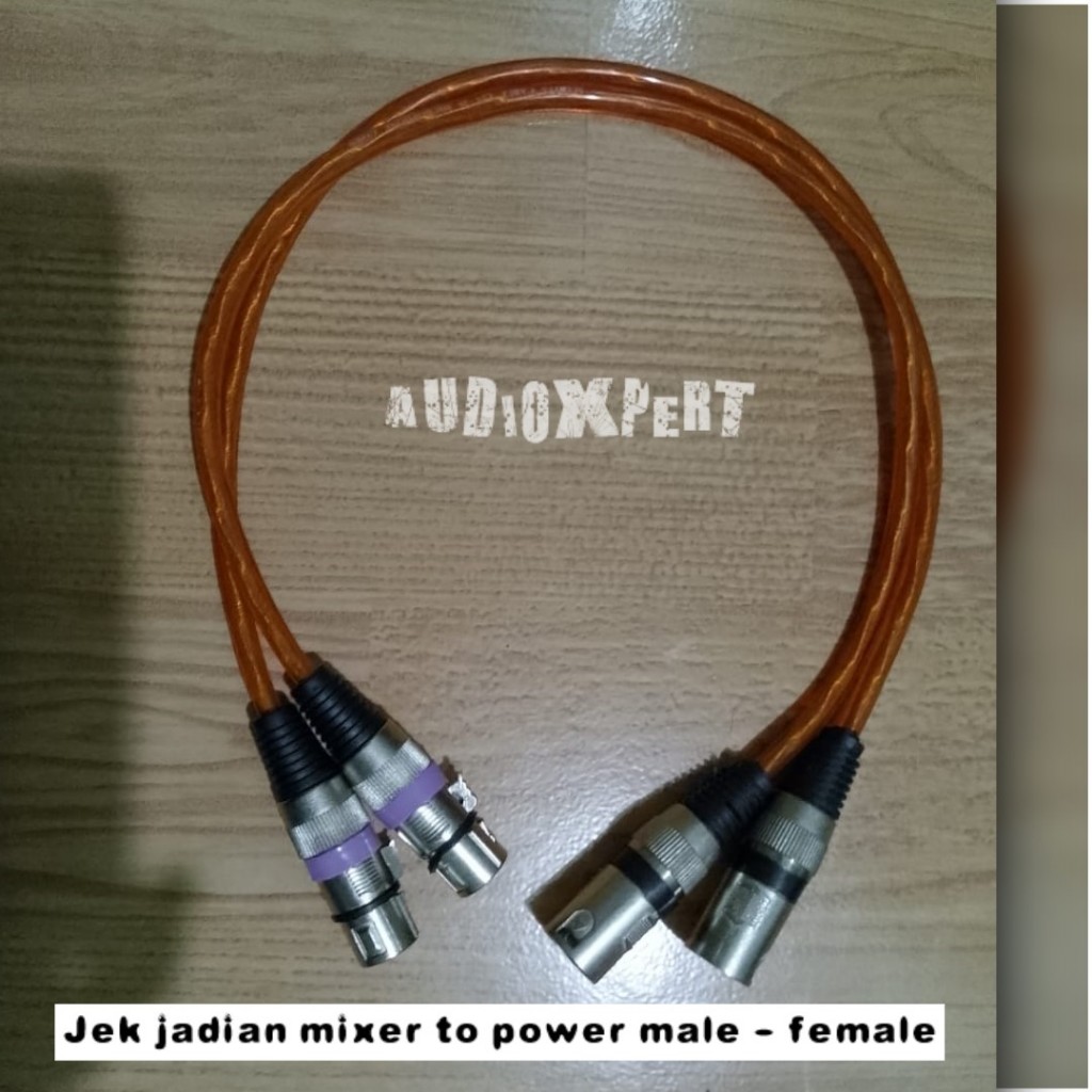 JACK XLR jadian male ke female buat mixer ke power 2 biji( sepasang) / jek jadian male ke female