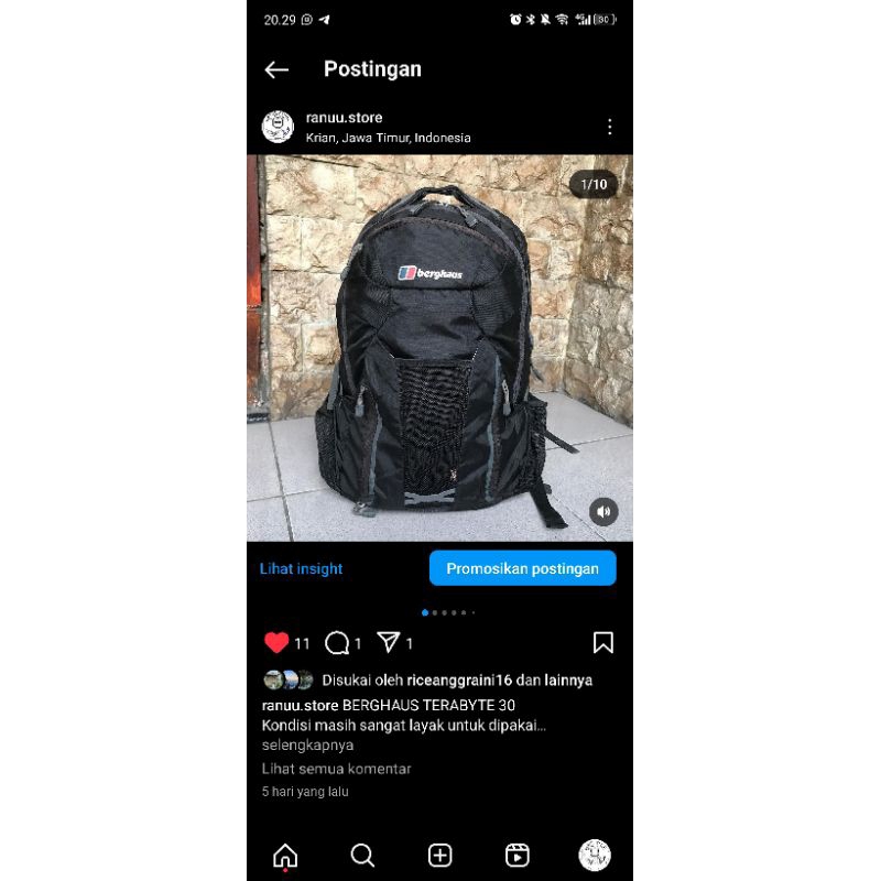 tas berghaus rekber shopee