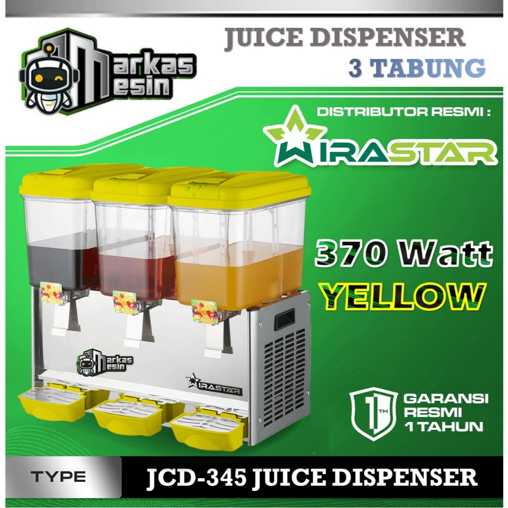 Juice Dispenser WIRASTAR JCD-345 Mesin Jus Dispenser 3 Tabung Cold Dispenser