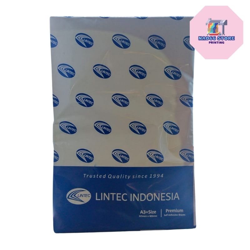 

Stiker Bontak Glossy LINTEC Digiprint A3+ ; LINTEC Stiker Bontak Glossy ; Kertas Stiker LINTEC A3+