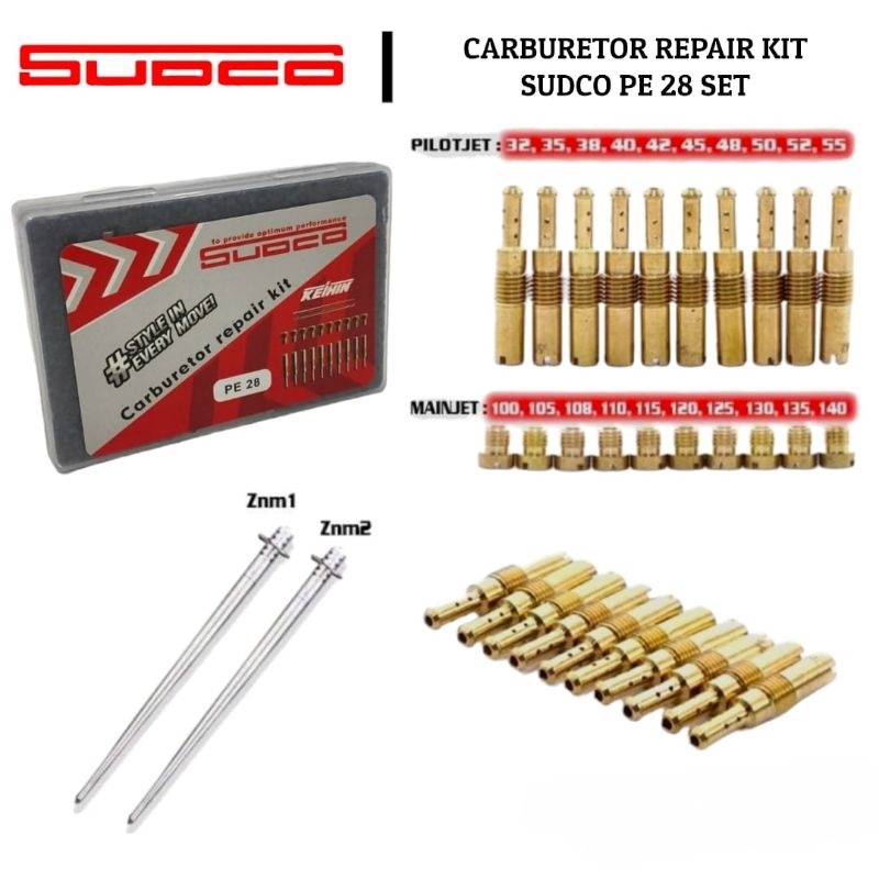 Sudco Keihin Pilotjet Mainjet PJ MJ Set Karburator Carburetor Karbu Repair Kit PE 28 PE 26 PE 24 Ori