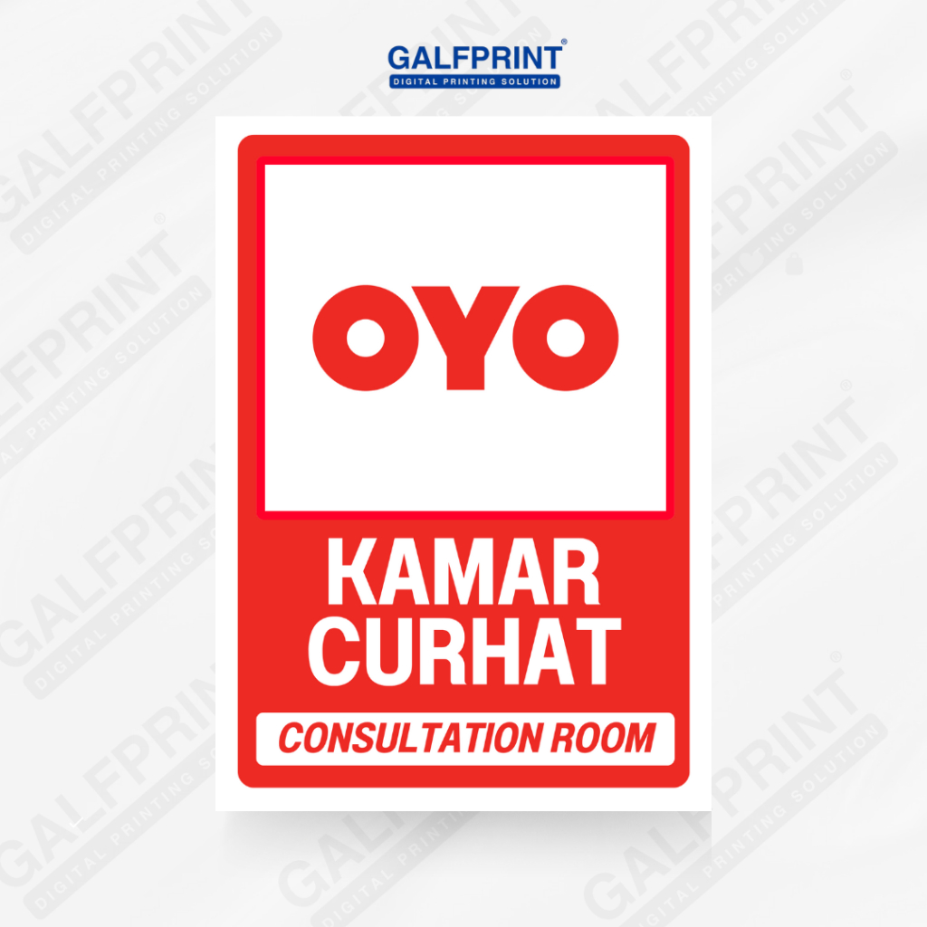 

GALFPRINT STICKER OYO KAMAR CURHAT GUYON 8X11 CM