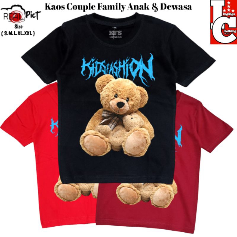 IC 07 Baju Couple Kaos Anak Dan Dewasa Boneka Beruang Bear Moshcino Laki Laki Perempuan