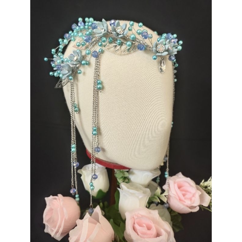 hiasan kpala pengantin ,bando pengantin mutiara juntai bindi viral,mahkota pengantin,hiasan hijab