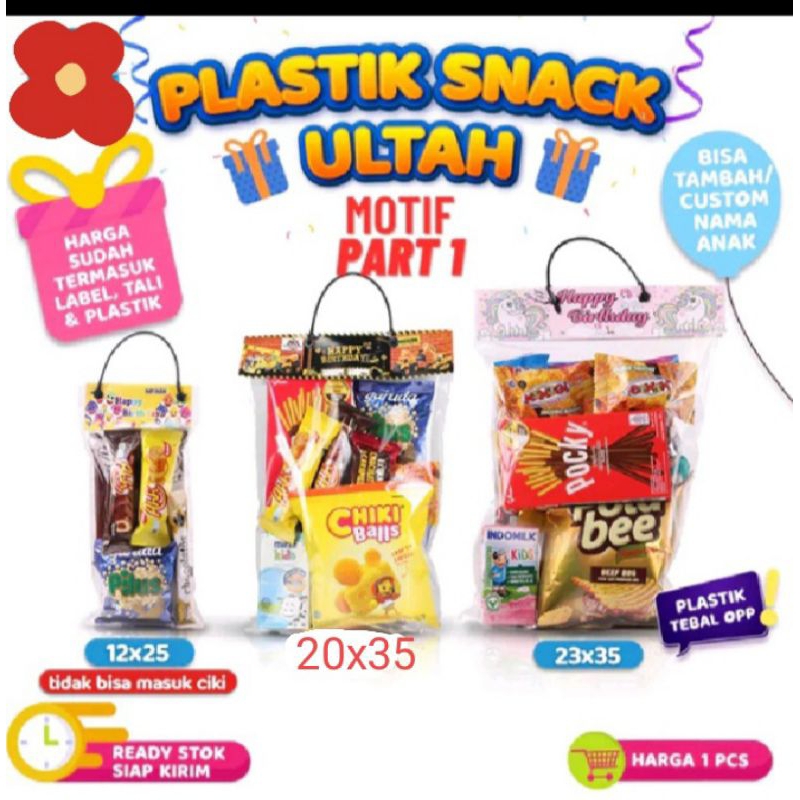 Plastik Snack ulang tahun custom nama
