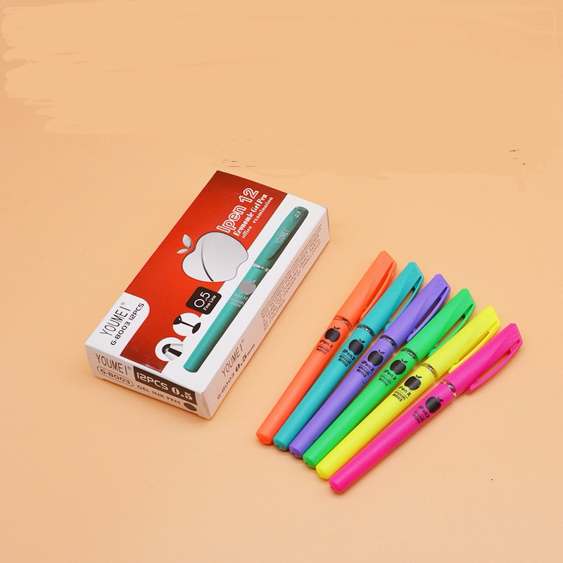 

(12 pc) PULPEN GEL APPLE 8003 / IPEN MERK ESELON WARNA WARNI