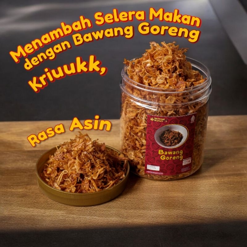 

Bawang Goreng Asli Premium – RajaRempah Brebes- Sumenep, Tanpa Campuran Pengawet, Tepung, Ubi