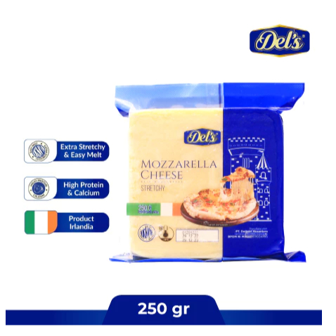 

Del's - Keju Mozzarella / Mozzarella Cheese Extra Stretchy - 250 Gr