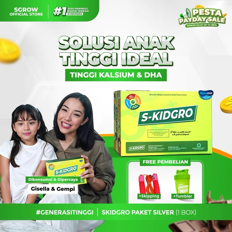 

S-KIDGRO Peninggi Badan Terbaik Untuk Anak - 1 BOX