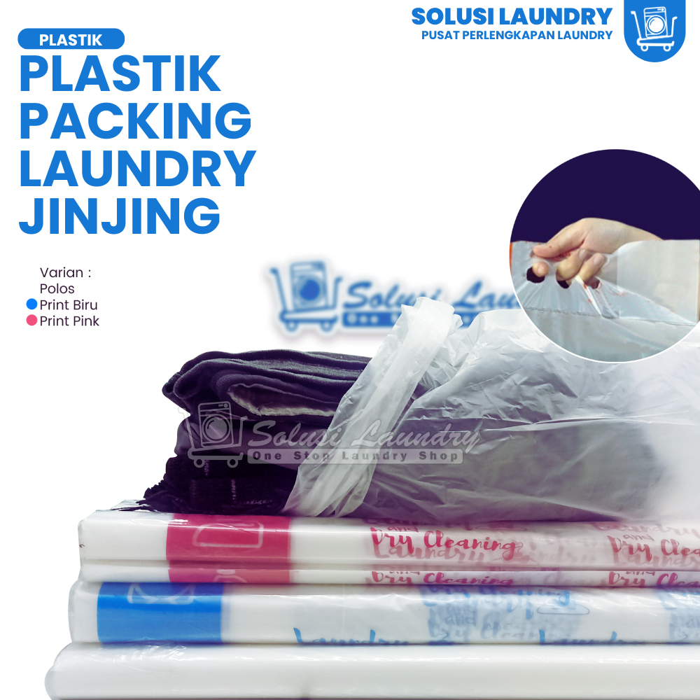 Kantong Plastik HD Jinjing Pakaian Baju Laundry Print Polos Plastik Packing laundry kiloan