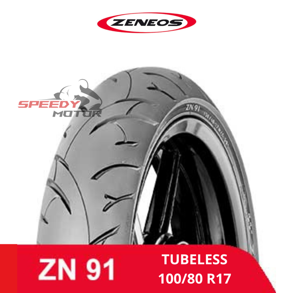 Ban Motor Tubeless Zeneos 100/80 Ring 17 ZN 91 Tubeless 100/80-17 Vixion, R15, Verza, CBR150, Kawasa